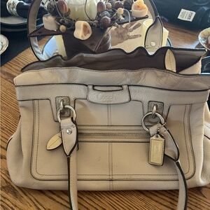 Coach Beige Leather Satchel